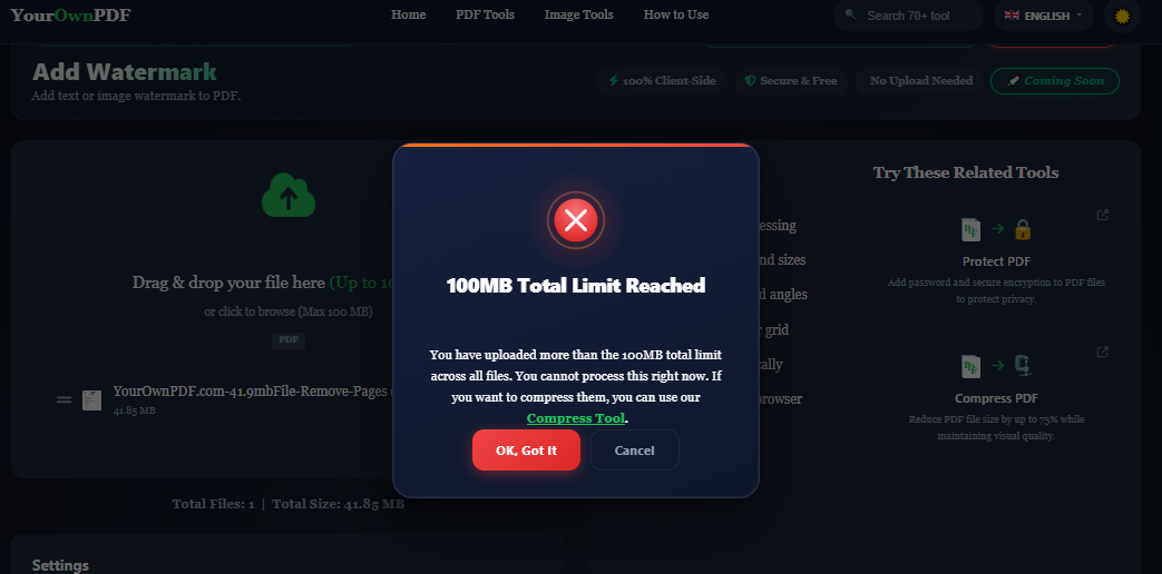 3.1 Limit 100 Mb